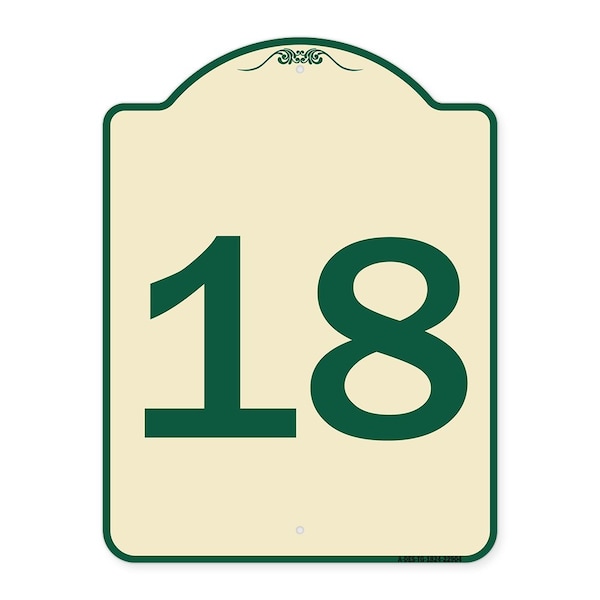 Designer Series Sign-Sign W/ Number Heavy-Gauge Aluminum Sign, 24" x 18", TG-1824-22904